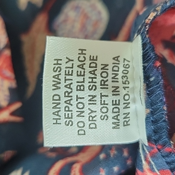 Moda Fresca Navy Blue Abstract Floral Duster Size 1X - Picture 7 of 7